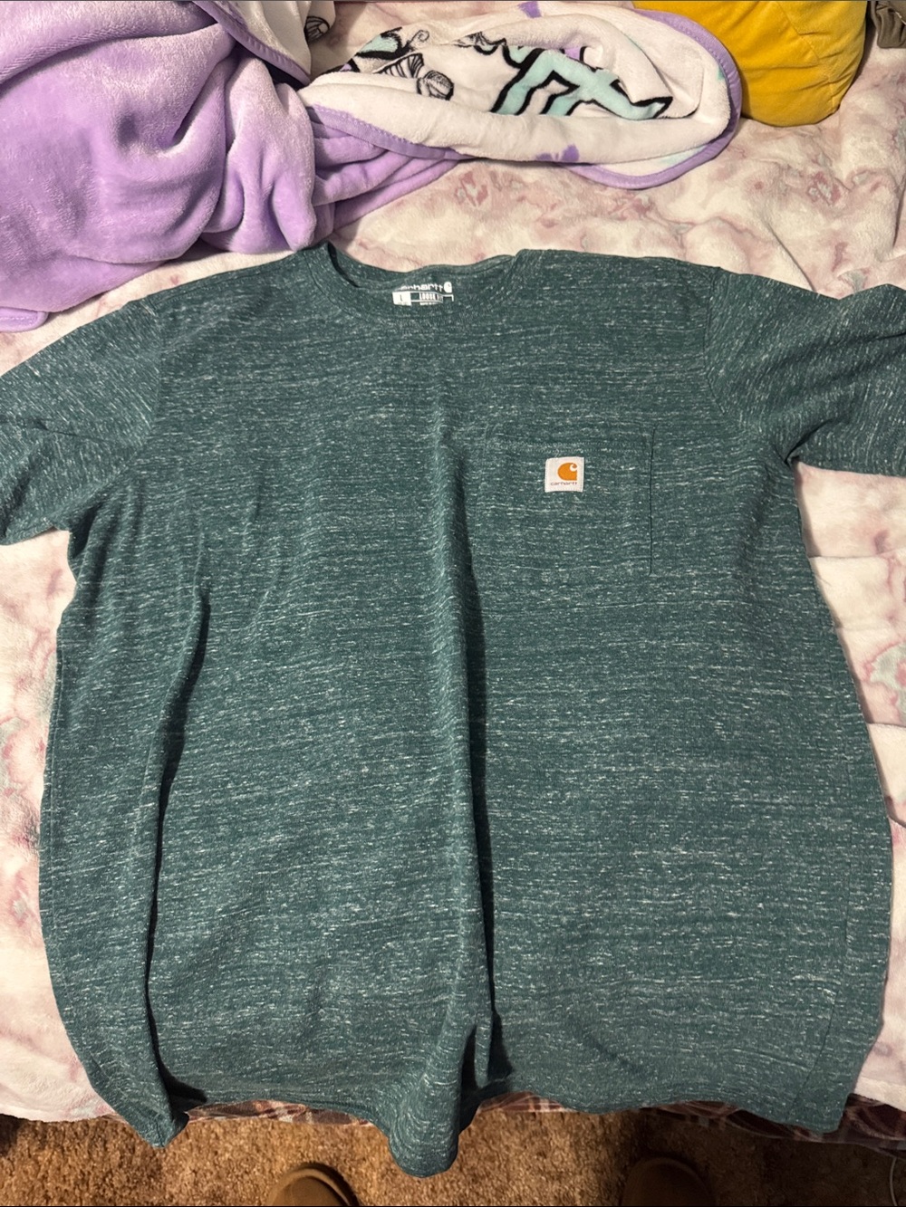 Carhartt women’s Teal Heather short Sleeve Pocket Tee